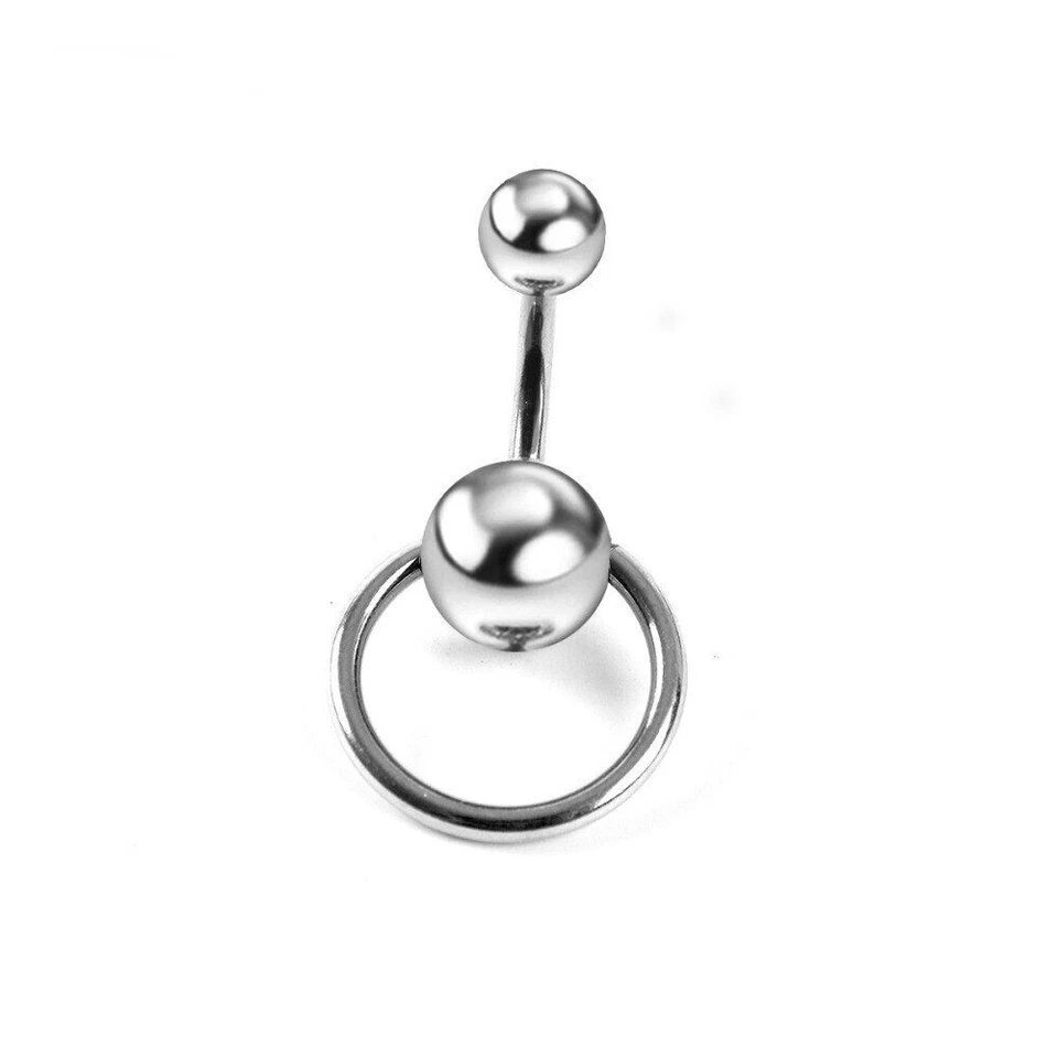 Anillos de ombligo de acero inoxidable anillo ombligo bola ombligo piercing joyería para mujer Foto 2 de 4