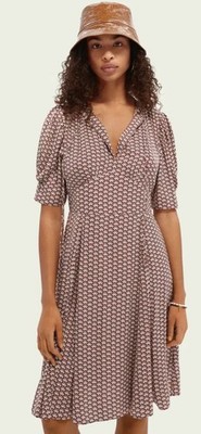 Scotch & Soda V-Neck Midi Dress 3/4 Sleeves Extra Small BNWT Maison Scotch