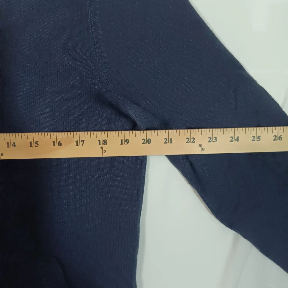 Gran Sasso Sz EU 52 US L Dark Blue Long Sleeve Cardigan 100% Wool Made In Italy - Image 4 of 4