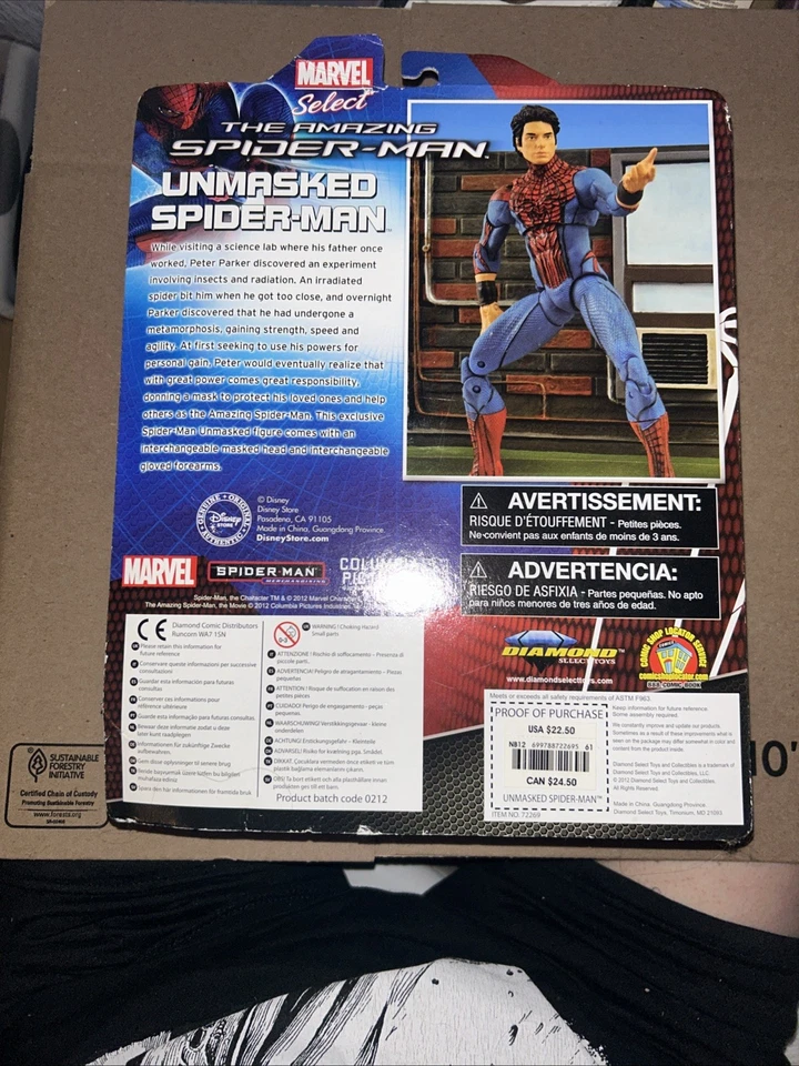 Marvel Amazing Spider-Man Walmart эксклюзивный Эндрю Гарфилд без маски фигурка 2012 - Изображение 4 из 4