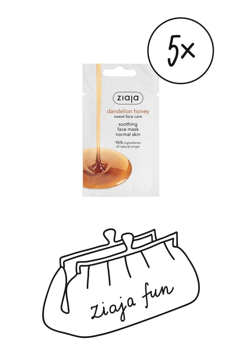 Ziaja Dandelion Honey Face Mask, Soothing 7ml OFFICIAL UK - Image 2