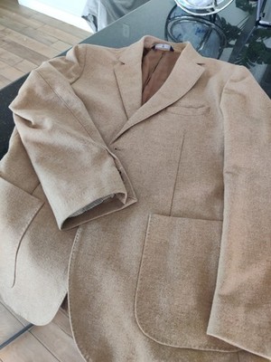 massimo dutti tan wool 46r suit jacket
