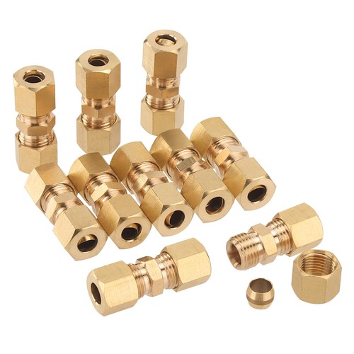 LTWFITTING 1/4-Inch OD Compression Union,Brass 1/4" OD, Pack of 10
