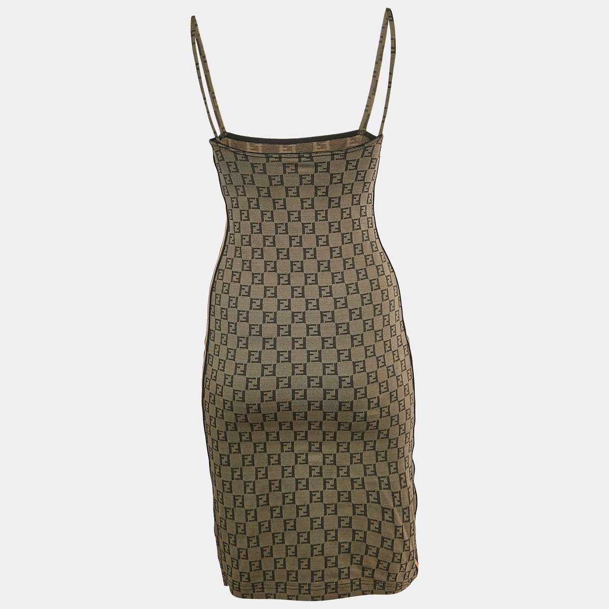 fendi bodycon dress Fendi X Skims Pink Knit Bodycon Embossed Mock Neck Dress Size 42 Mine & Yours