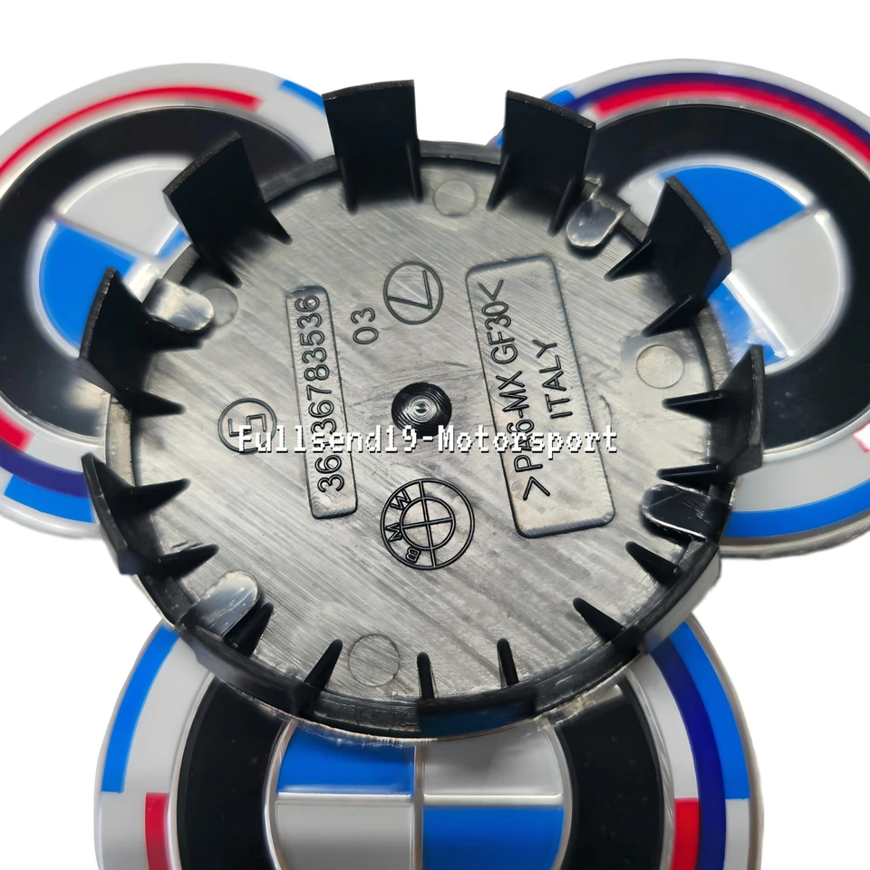 4pcs Wheel Center Emblem Caps for BMW 68mm 50th Anniversary - Image 2 of 4