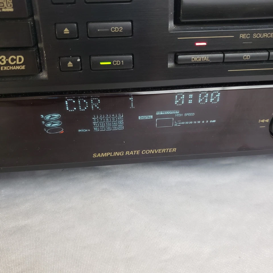 JVC XL-R5000BK CD Recorder w/ 3 Disc Changer Player   Works but has issues READ - Image 2 of 4