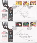 GB ROYAL MAIL FDC 2008 CLASSIC CARRY ON HAMMER FILMS STAMP SET BRAY ON 2 COVERS