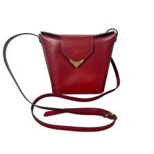 Vintage Simone Firenze Genuine Leather Crossbody Purse Handmade in Italy Red