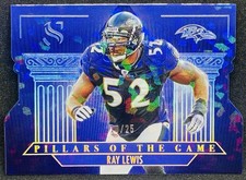 2025 Silhouettes Ray Lewis Pillars of Game /25 CRACKED ICE Die-Cut BAL Ravens