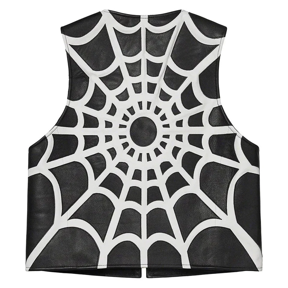 Supreme Vanson Leathers Spider Web Vest - Image 3 of 4