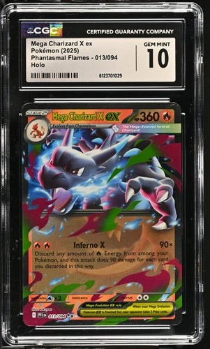 MEGA CHARIZARD X EX Phantasmal Flames Holo Rare #013 CGC 10 Pokemon