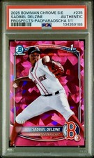 2025 Bowman Chrome Sapphire 1st Sadbiel Delzine Padparadscha 1/1 Red Sox #235