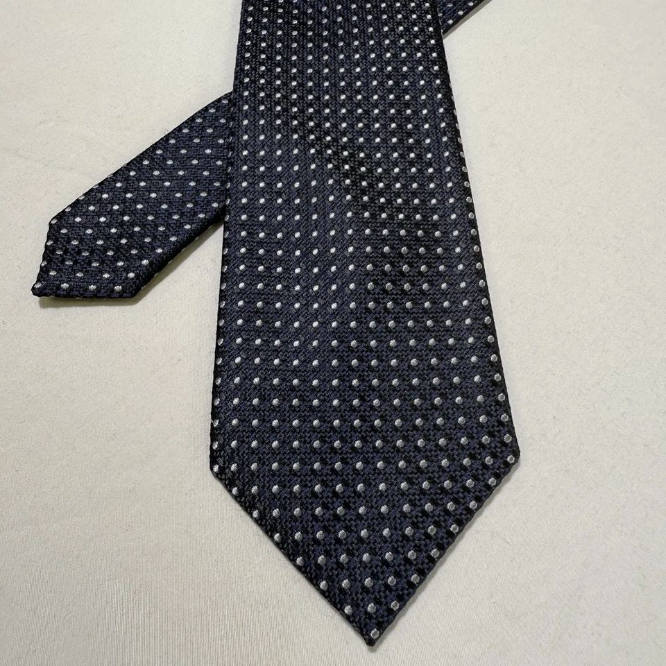 Corbata Tom Ford Cuello Mezcla Seda Hecha en Italia Lunares Negra Lujo Diseñador Corbata Foto 2 de 4