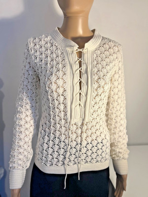 Christian Dior, cremefarbenes Stricktop Gr. F 38, 10 UK