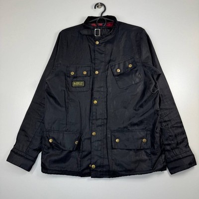Barbour International Wax Jacket Black Boys Size XXL 14-15Y