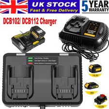 Battery Charger For Dewalt 12V / 18V / 20V Battery 2-Ports Dual Fast Charger UK