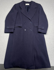 VTG Forecaster of Boston Wool Coat Womens Sz L Navy Double Breasted Preppy