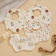 Soft Bandana Drool Bibs Pure Cotton Newborn Saliva Bib  For Boys Girls