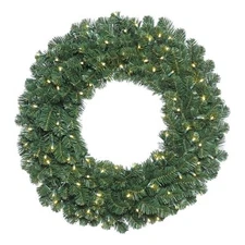 Vickerman 36" Oregon Fir Double Door LED Artificial Christmas Wreath in Green