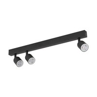 Deckenlampe Strahler Schwarz Metall 3-Flammig 74 Cm Lang GU10 Wohnzimmer Leuchte