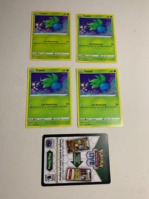 ODDISH 001/159 - Pokemon Sword & Sheild CROWN ZENITH - NM + Code CARD