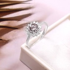 Fine Quality White Sapphire Gemstone 6x6 MM, 925 Sterling Silver Engagement Ring