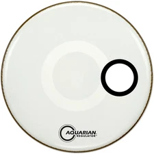 Aquarian Regulator Off-Set Hole Gloss White Bass Drum Head 26 in.