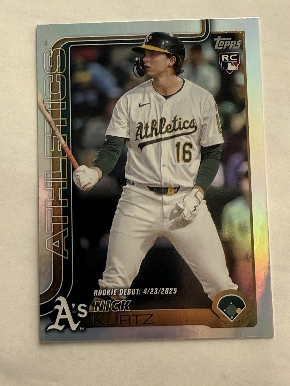 Nick Kurtz RC #US197 Rainbow Foil Rookie Debut - 2025 Topps Update - Athletics