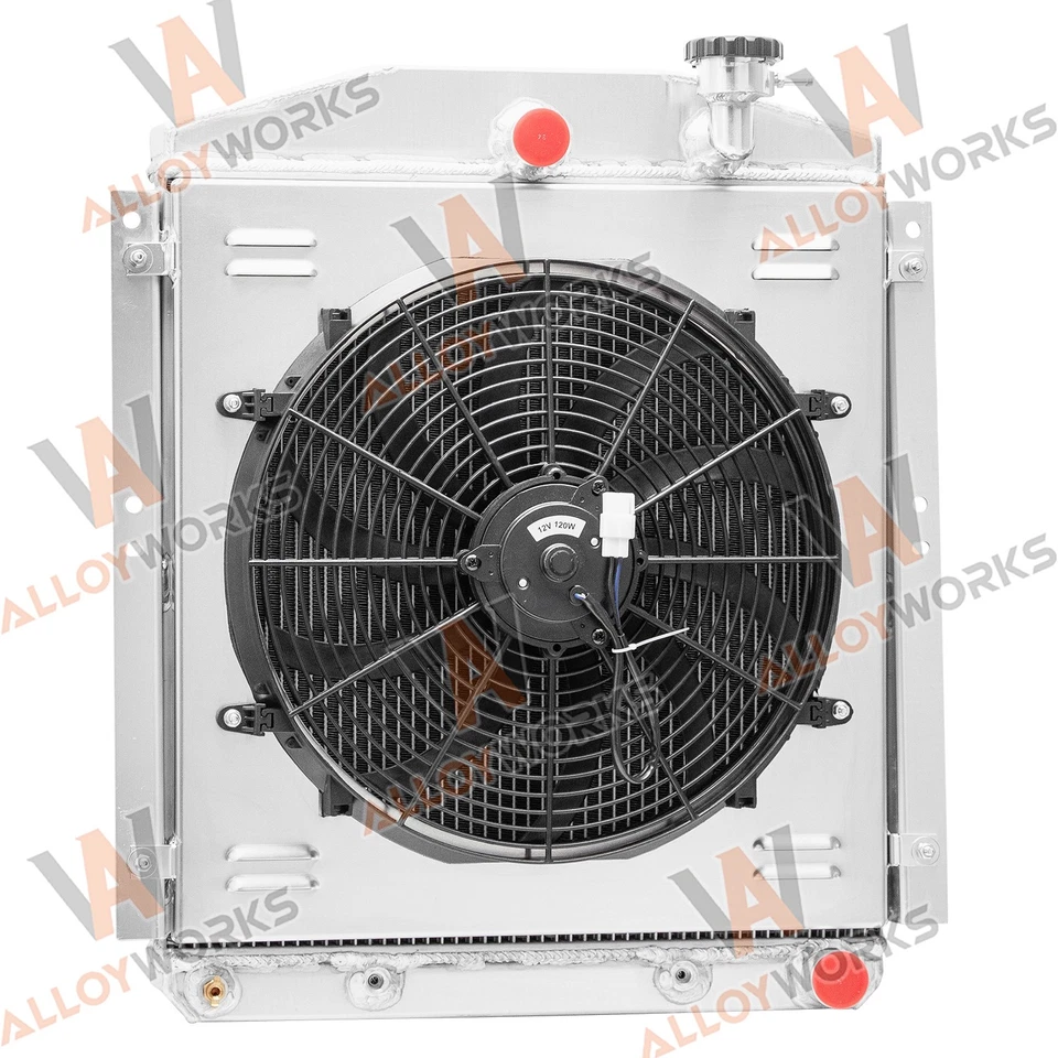 4 Row Radiator Shroud Fan For 1948-54 Chevrolet GMC Truck 3100 3600 3800 3900 V8 - Image 3 of 4