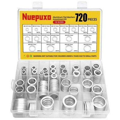 Crush Washer Assortment Kit M6 to M24 Oil Drain Plug Gasket set 720 PCS