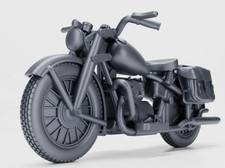 1/72 3D Printed WWII US Military Motorcycle, Unpainted  Unassembled