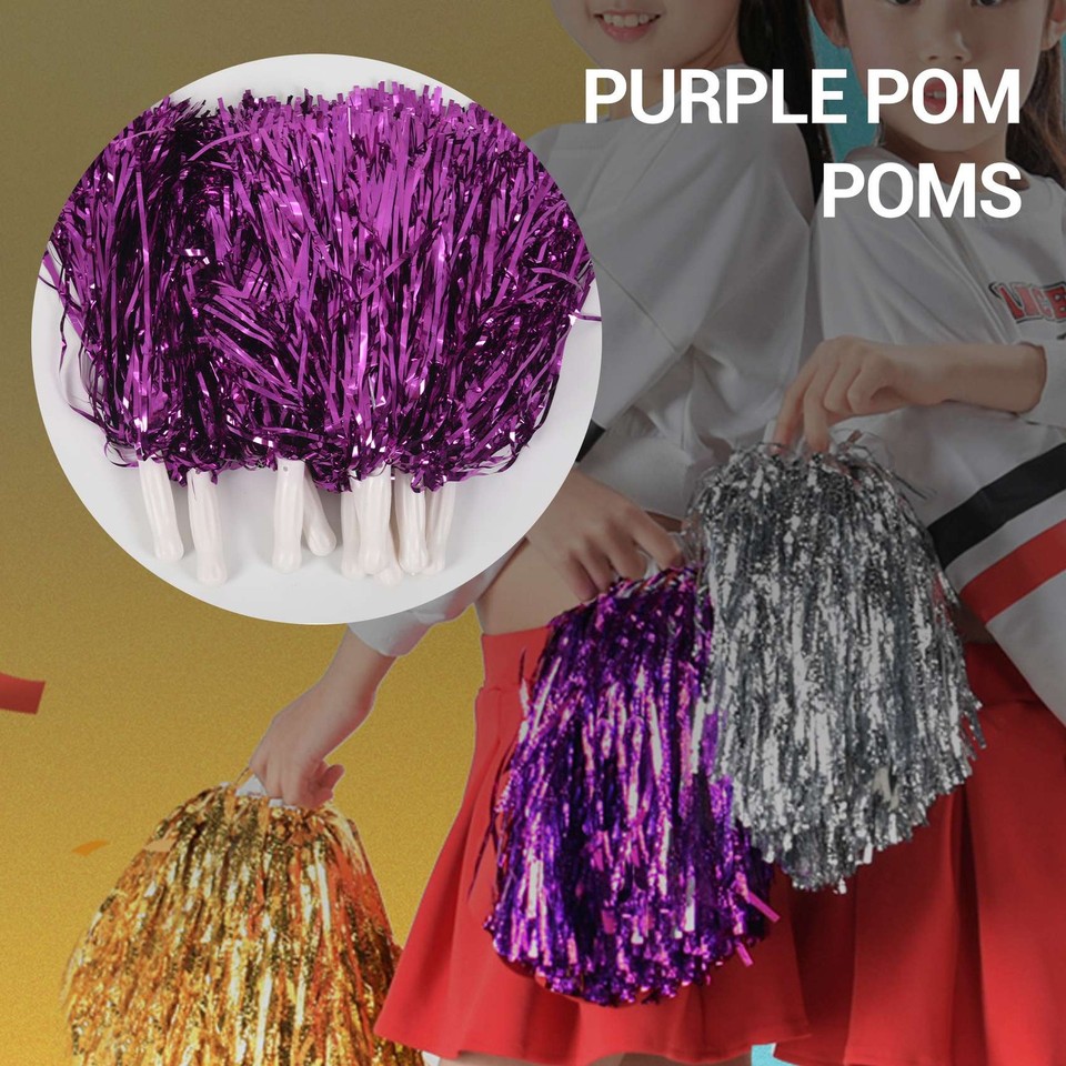 TOYANDONA Cheerleading-Pompons – 14 Stück, Mit Metallfolie & Griff, Für Tanz & Party
