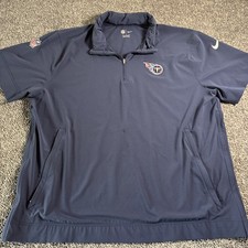 Tennessee Titans Coaches Jacket Mens 2XL Navy 1/4 Zip Hooded Nike Team Issue