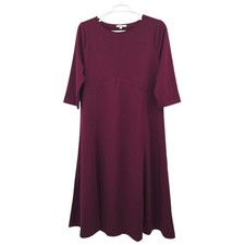 Chico's Women's Seamed Crepe Maxi Dress Wine XL