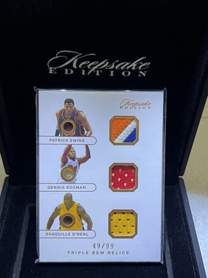 Keepsake 2024 - Triple Gem Relics - Patrick Ewing, Dennis Rodman, And Shaq