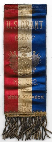 Vintage GAR/SOGAR Ribbon U.S. Grant Camp New Lebanon, IN
