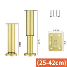 4x Adjustable Furniture Legs Steel Support Feet for Cabinet/Desk Height 8cm-25cm