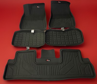 BHASD 2020-2023 Tesla Model 3 Floor Mats  - 6pc Set All-Weather TPE Black