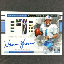 2018 Impeccable Warren Moon Auto On Card Impeccable Accomplishment Oilers #2/7 