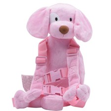 2 in 1 Dog Safety Harness Backpack Children's Walking Leash Backpack Pink Lea...