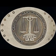 Bronze NCGIA California Gang Investigators Assn CGIA Rare 80 Vintage Belt Buckle