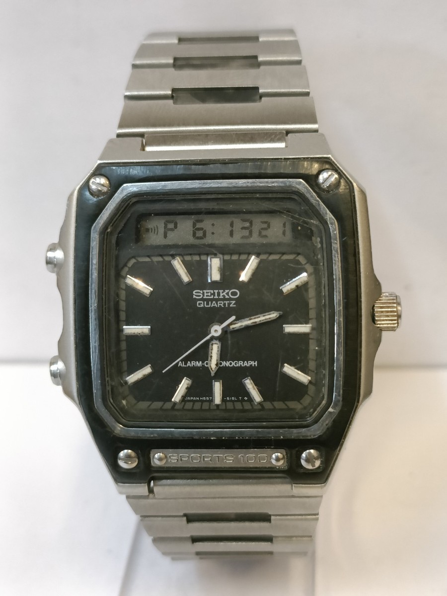 VINTAGE SEIKO ANA-DIGI QUARTZ BLACK DIAL H557-5090 JAPAN MEN'S