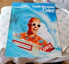 Vintage 1986 Max Headroom Coke Coca-Cola 14x17 Poster Catch The Wave NOS Ocean
