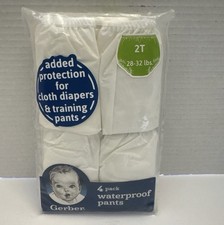 Gerber NEW 4 Pack Waterproof Pants Size 2T 28  32 Pounds, cloth diaper protection