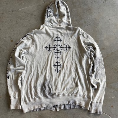 NWOT Jaded by Knight Full Zip Hoodie Gray Graphic Leather Applique sz 3XL