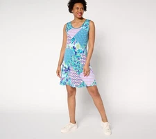 Susan Graver Women's Petite Dress 1XP Courtside Social Multi-colored A711516