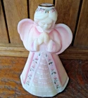 Fenton Burmese Winter Angel Hand Painted Renaissance 2005 #630 Limited Ed Glows
