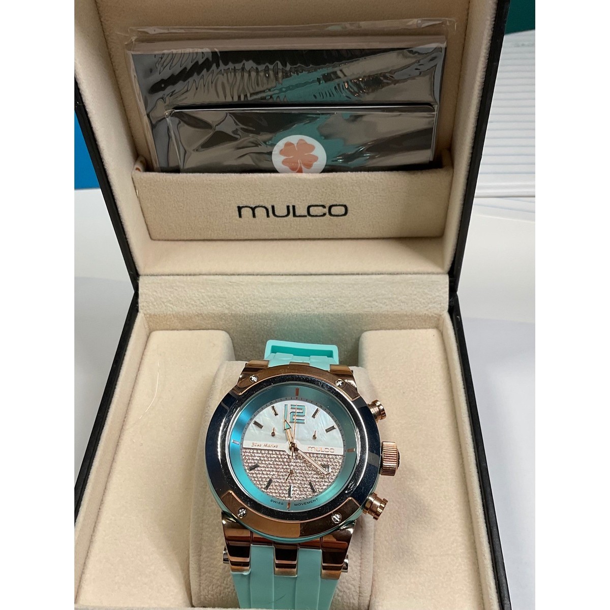 Mulco Blue‎ Marine Rose Gold 46mm Watch Silicone Strap Diver Casual Sport Amazon.com: MULCO Watch for Men - Waterproof Stainless Steel  main image 4
