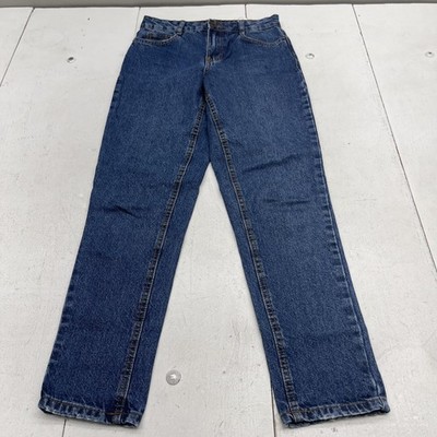 Bershka Mom Jeans Womens 2 Blue Medium Wash High Rise Relaxed Denim Pants