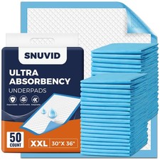 50 Pack Super Absorbent Disposable Underpads - XXL 30" x 36" Leakproof Bed ...